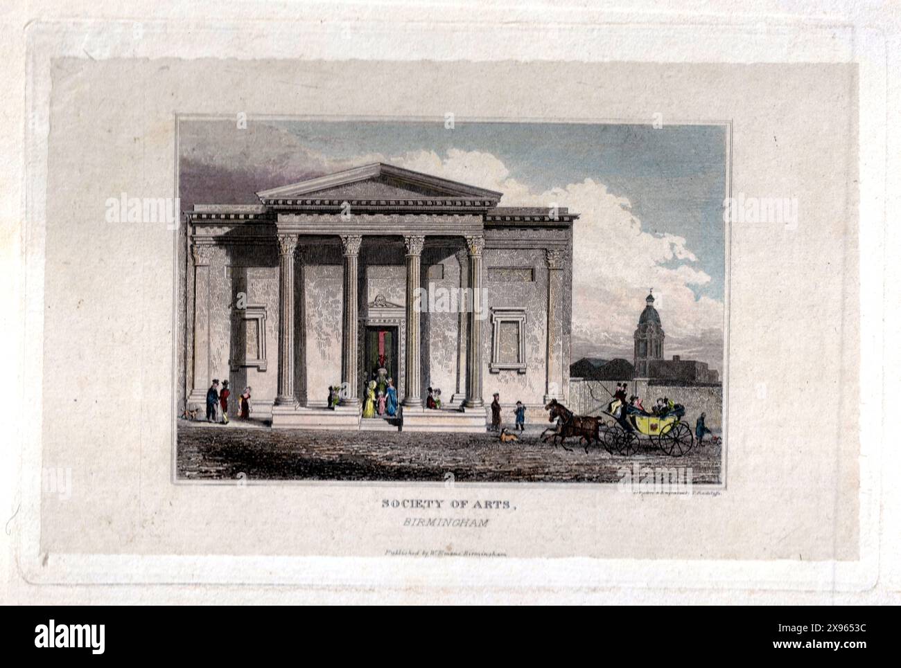 Birmingham Society of Arts, New Street, 1830 gravure de Thomas Radclyffe (active 1817-30) et publiée par William Emans. Banque D'Images