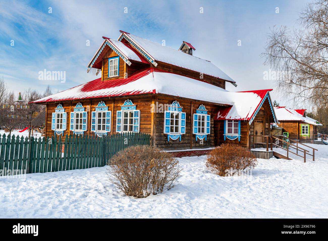 Vieille maison en bois, Volgar Manor, Harbin, Heilongjiang, Chine, Asie Banque D'Images