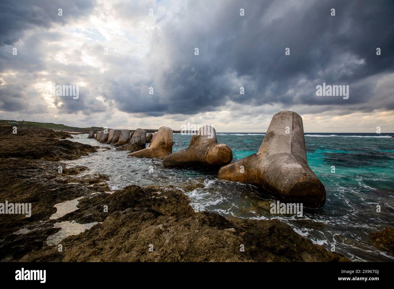 Tétrapodes de Yonaguni Island, Yaeyama Islands, Japon, Asie Banque D'Images Tétrapodes de Yonaguni Island, Yaeyama Islands, Japon, Asie Banque D'Images