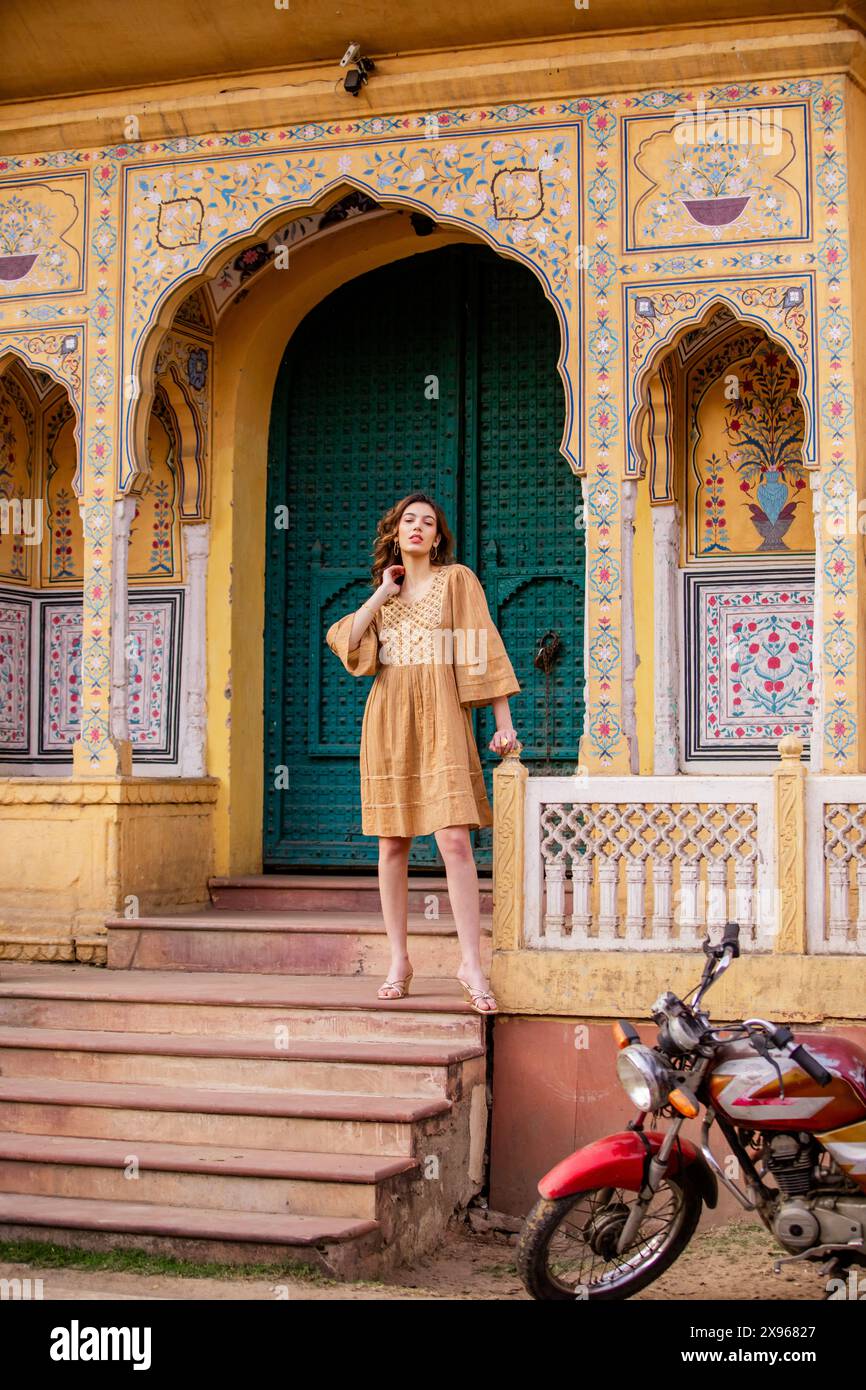 Femme à Jaipur, Rajasthan, Inde, Asie Banque D'Images