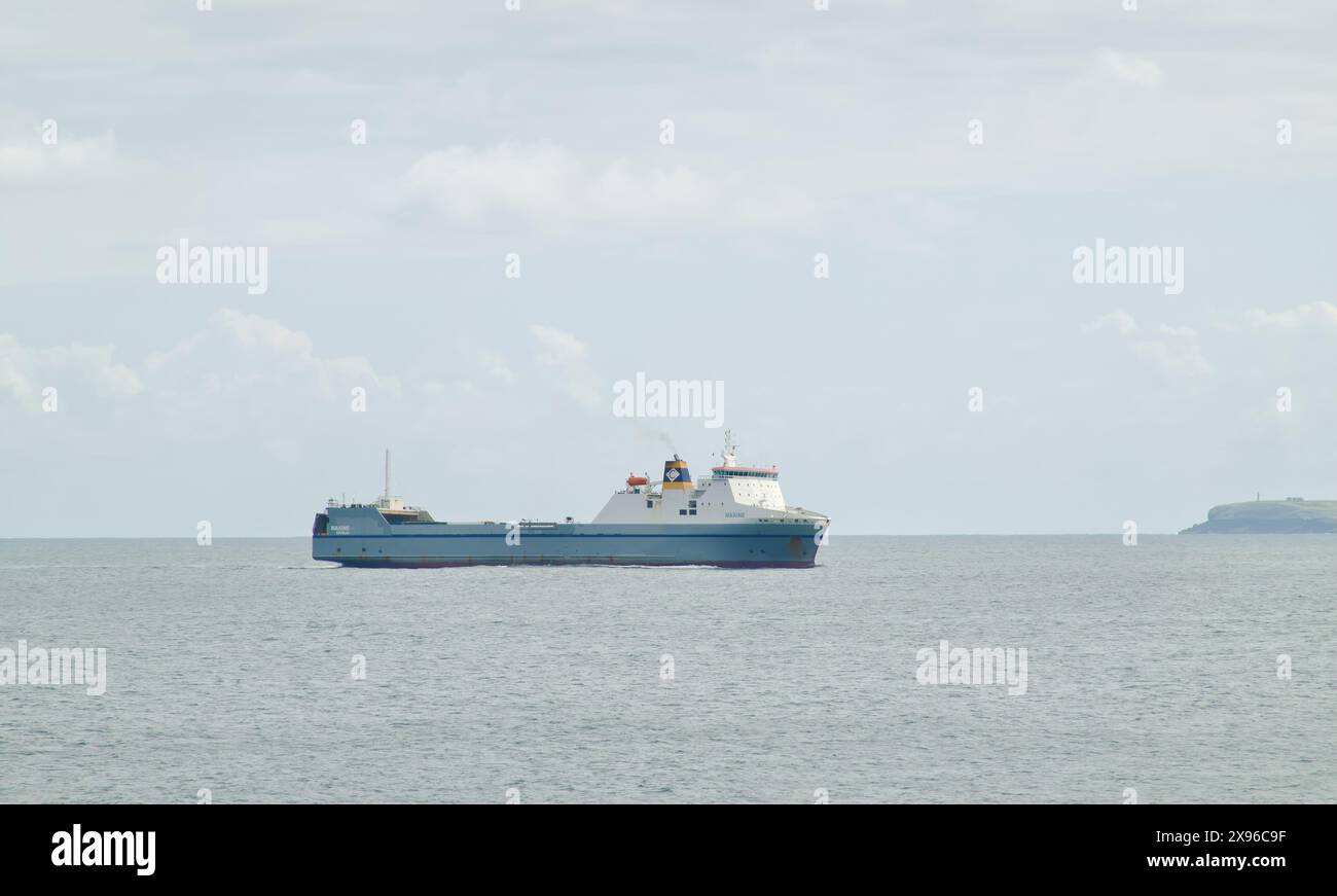 Maxine Ro-Ro Cargo navire en mer arrivant au port de Santander Cantabrie Espagne Banque D'Images