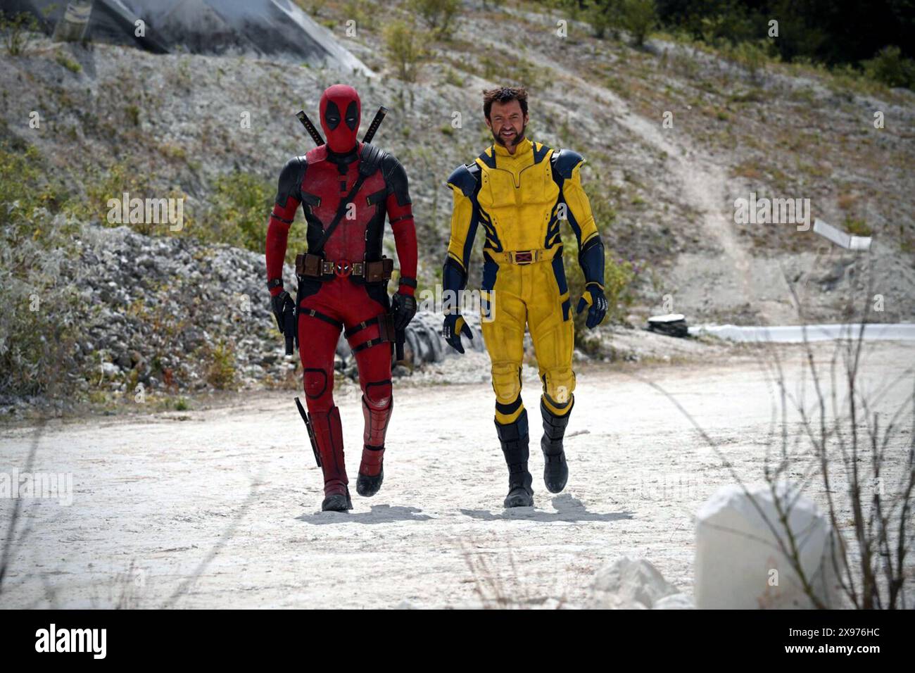 Deadpool and Wolverine est publié en 2024. Cette photographie est réservée à un usage éditorial et est protégée par les droits d'auteur de la société cinématographique et/ou du photographe désigné par la société cinématographique ou de production et ne peut être reproduite que par des publications dans le cadre de la promotion du film ci-dessus. Un crédit obligatoire à la société cinématographique est requis. Le photographe doit également être crédité lorsqu'il est connu. Banque D'Images