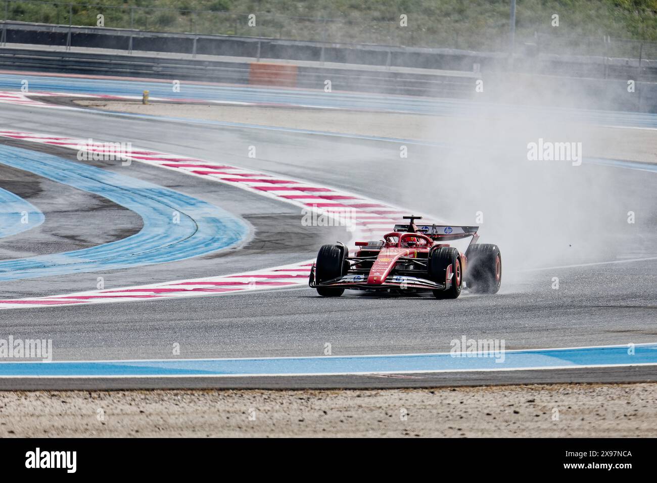 Essai du pneu PIRELLI 2025 - FERRARI Charles Leclerc au circuit Paul Ricard, Castellet, FRANCE, 29/05/2024 Florent 'MrCrash' B. Banque D'Images