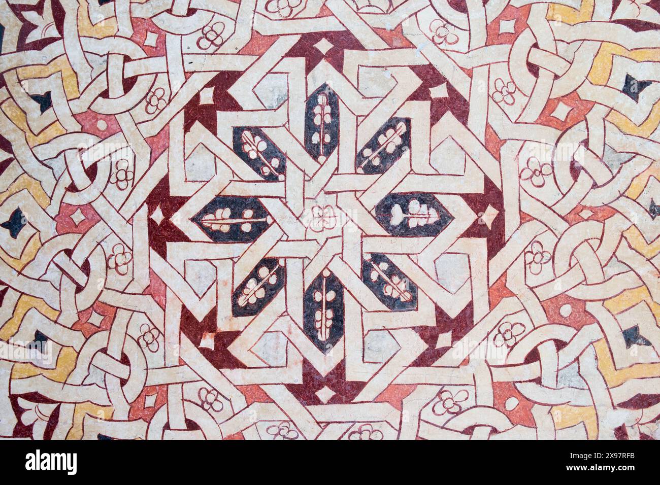 Belle mosaïque multicolore avec motif symétrique Banque D'Images