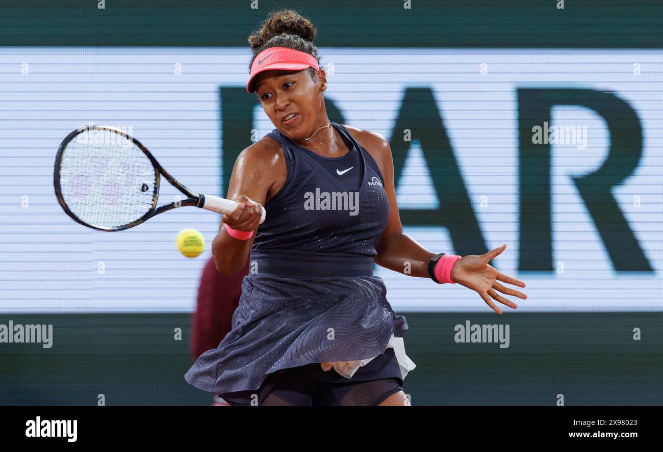 Roland Garros, 29 mai 2024 : Naomi Osaka (JPN) lors de l'Open de France 2024. Corleve/Mark Peterson Banque D'Images