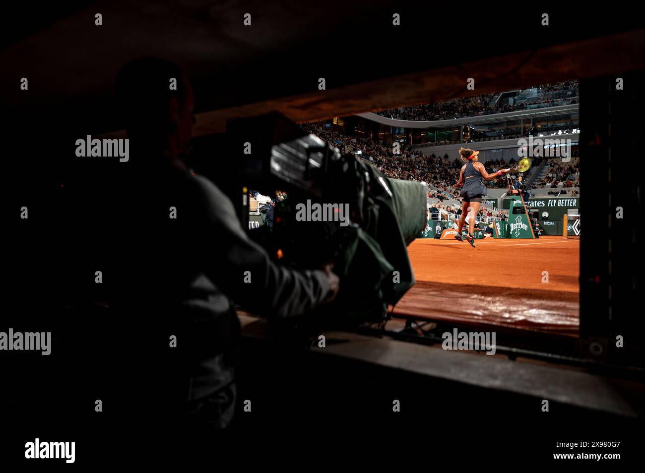 Roland Garros, 29 mai 2024 : Naomi Osaka (JPN) lors de l'Open de France 2024. Corleve/Mark Peterson Banque D'Images