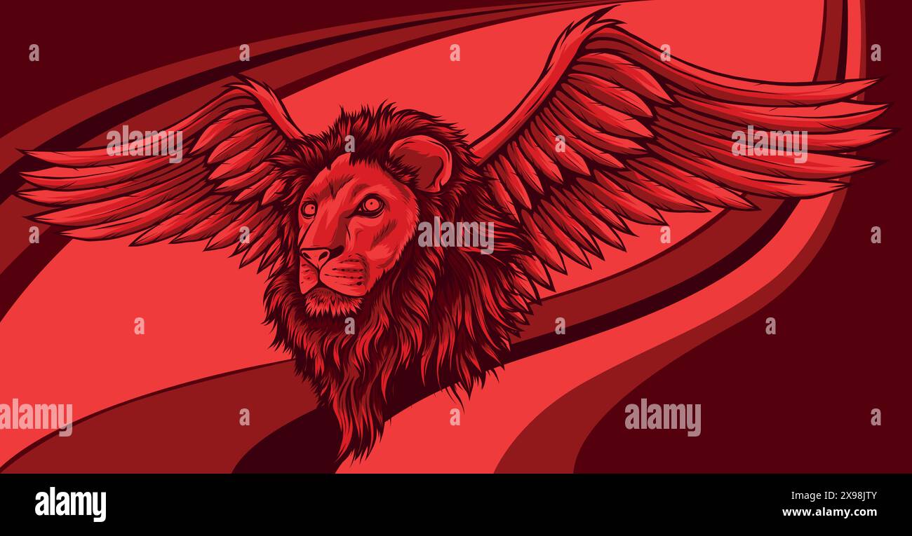 illustration vectorielle de la tête du lion sur fond blanc Illustration de Vecteur