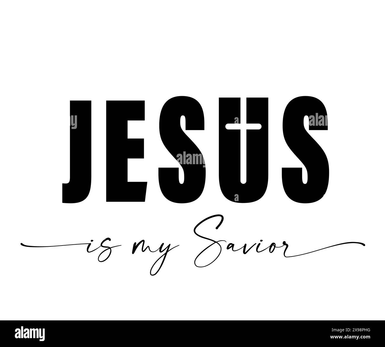 JESUS is My Sauveur, design imprimé t-shirt chrétien. Bible citation concept typographique pour vêtements d'église, sweat à capuche ou vêtements pour l'école du dimanche. Vecteur Illustration de Vecteur