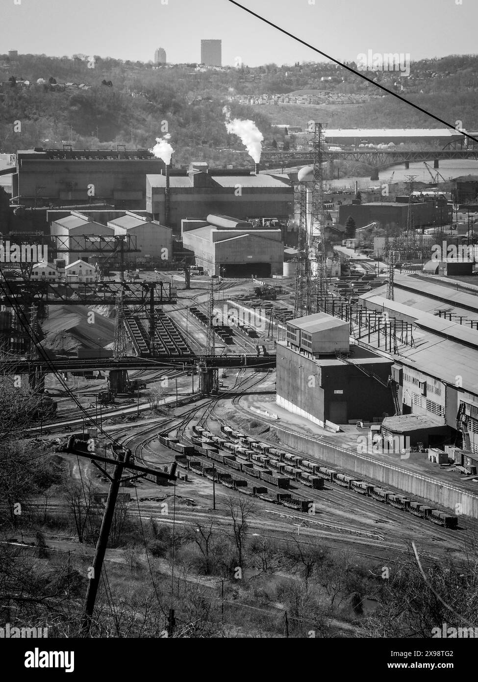 Vue aérienne de McKeesport, PA Banque D'Images