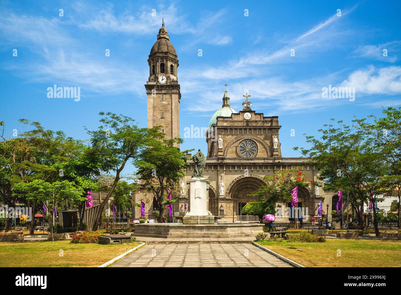 Cathédrale de Manille situé dans le quartier Intramuros, Manille, Philippines Banque D'Images