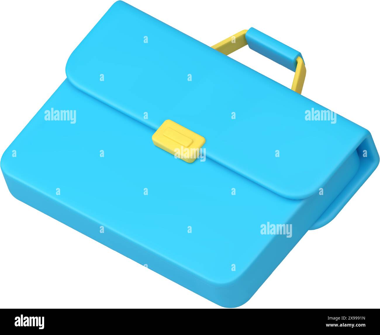 Porte-documents sac d'affaires dossier bagage bagage bagage avec poignée et serrure icône 3d illustration vectorielle réaliste. Gestionnaire portefeuille homme d'affaires comme Illustration de Vecteur