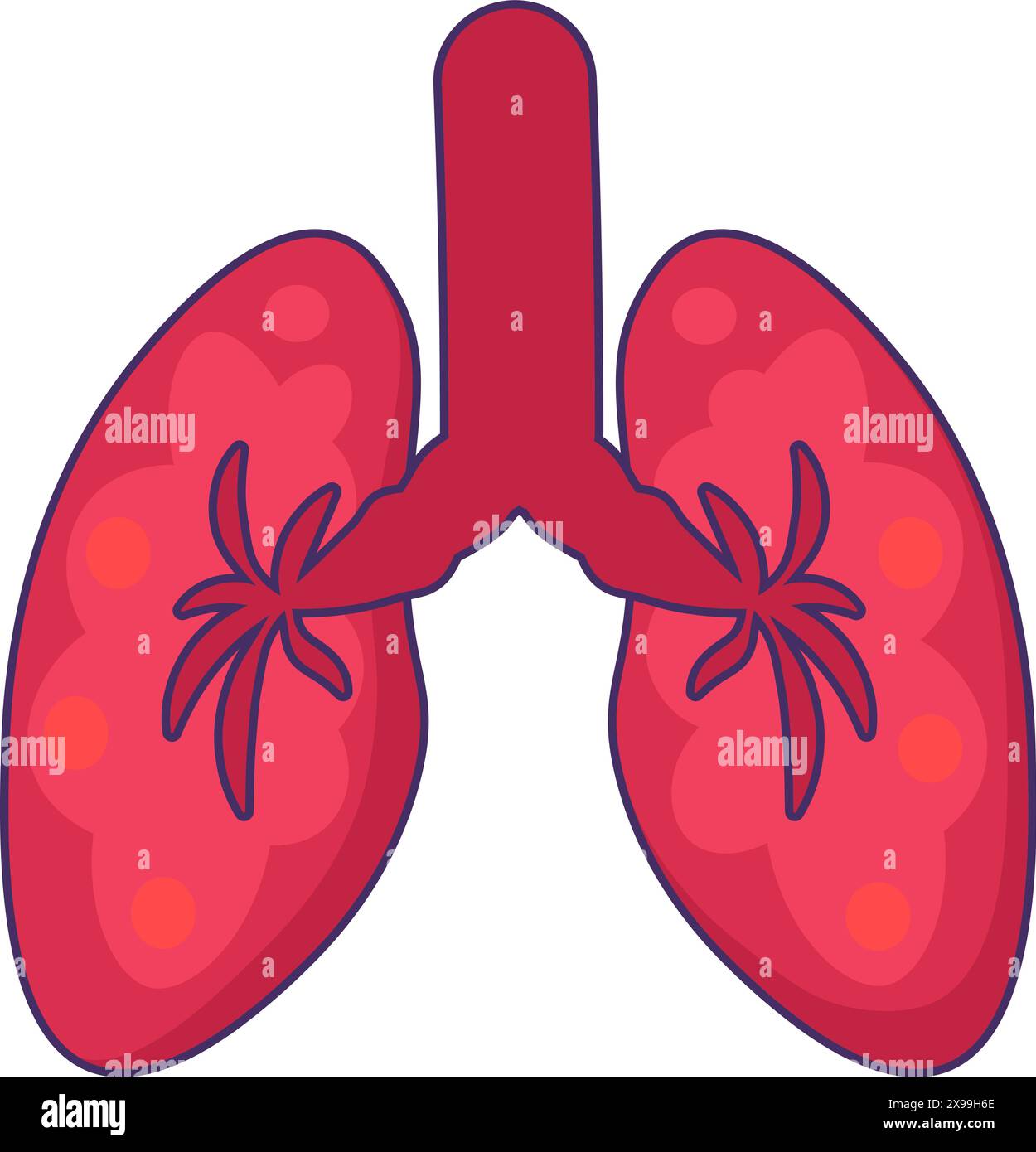 Poumons de personne saine icône. Organes du système respiratoire ...