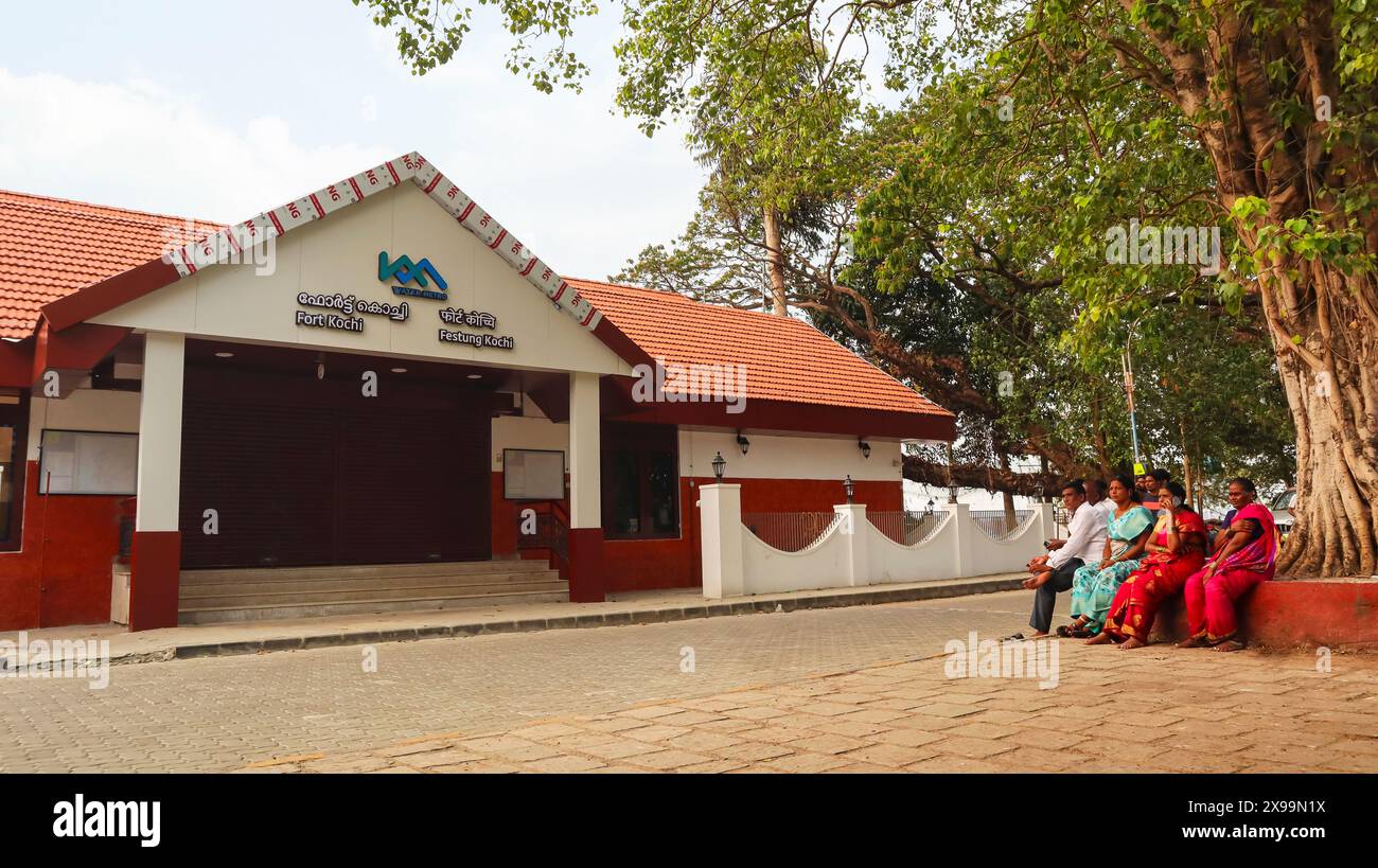 Station de métro de Fort Kochi, Kerala, Inde. Banque D'Images