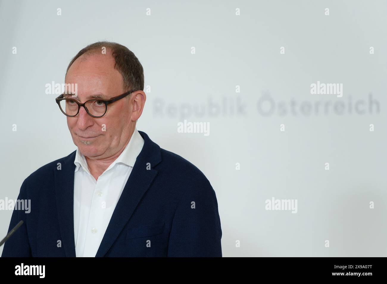 Vienne, Autriche. 29 mai 2024. Conseil des ministres à la Chancellerie fédérale à Vienne avec Johannes Rauch (les Verts) Ministre fédéral des Affaires sociales, de la santé, des soins et de la protection des consommateurs Banque D'Images