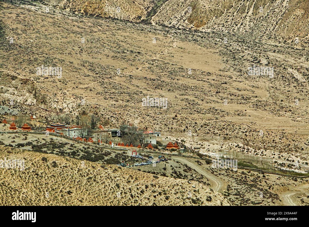 Monastère de Ghar Gomba, Upper Mustang, près de Charang Banque D'Images