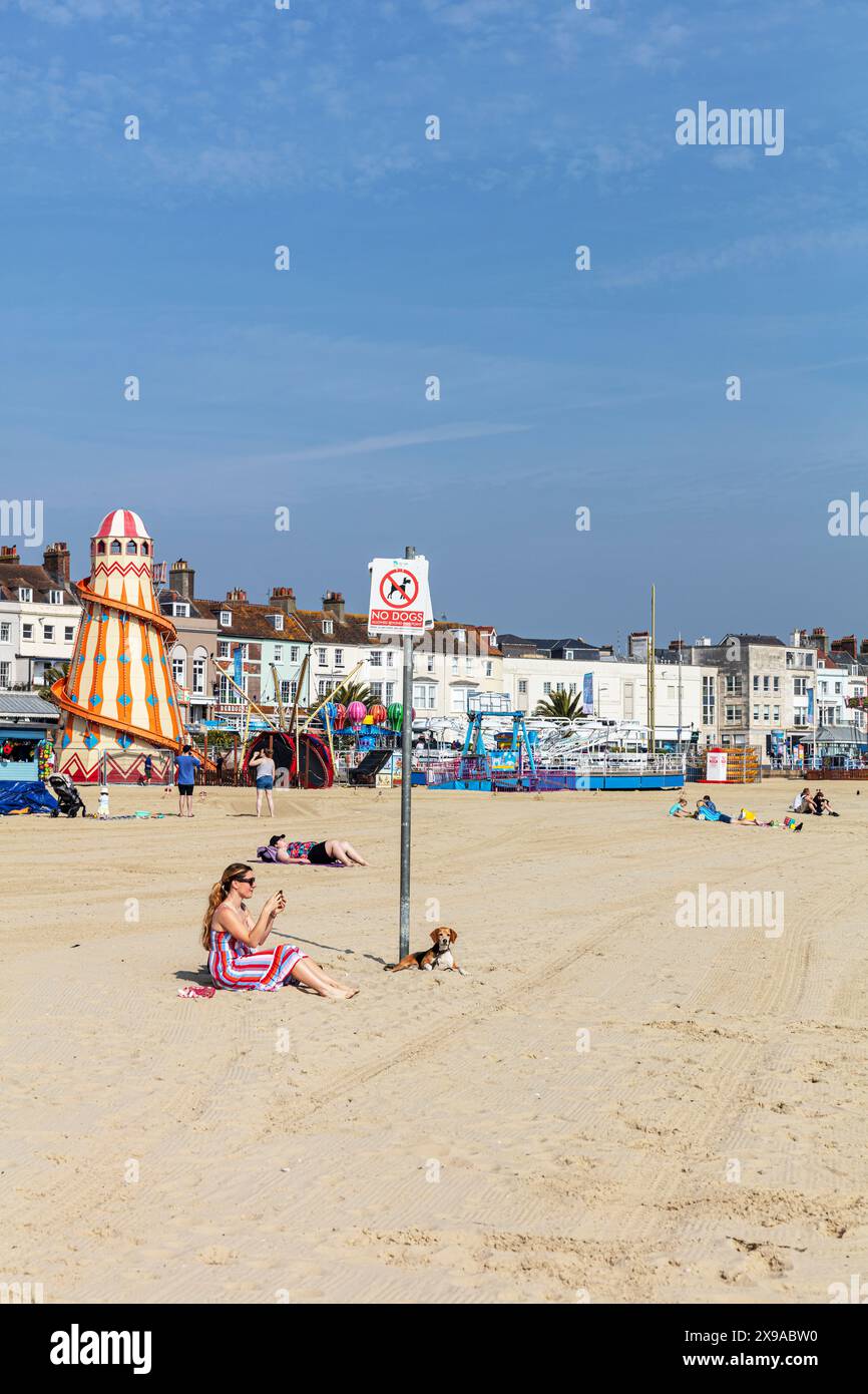 Weymouth Beach, Weymouth, Dorset, Royaume-Uni, Angleterre, côte sud, plage, plages, Weymouth UK, Weymouth Dorset, Dorset UK, côte, littoral, littoral, Banque D'Images