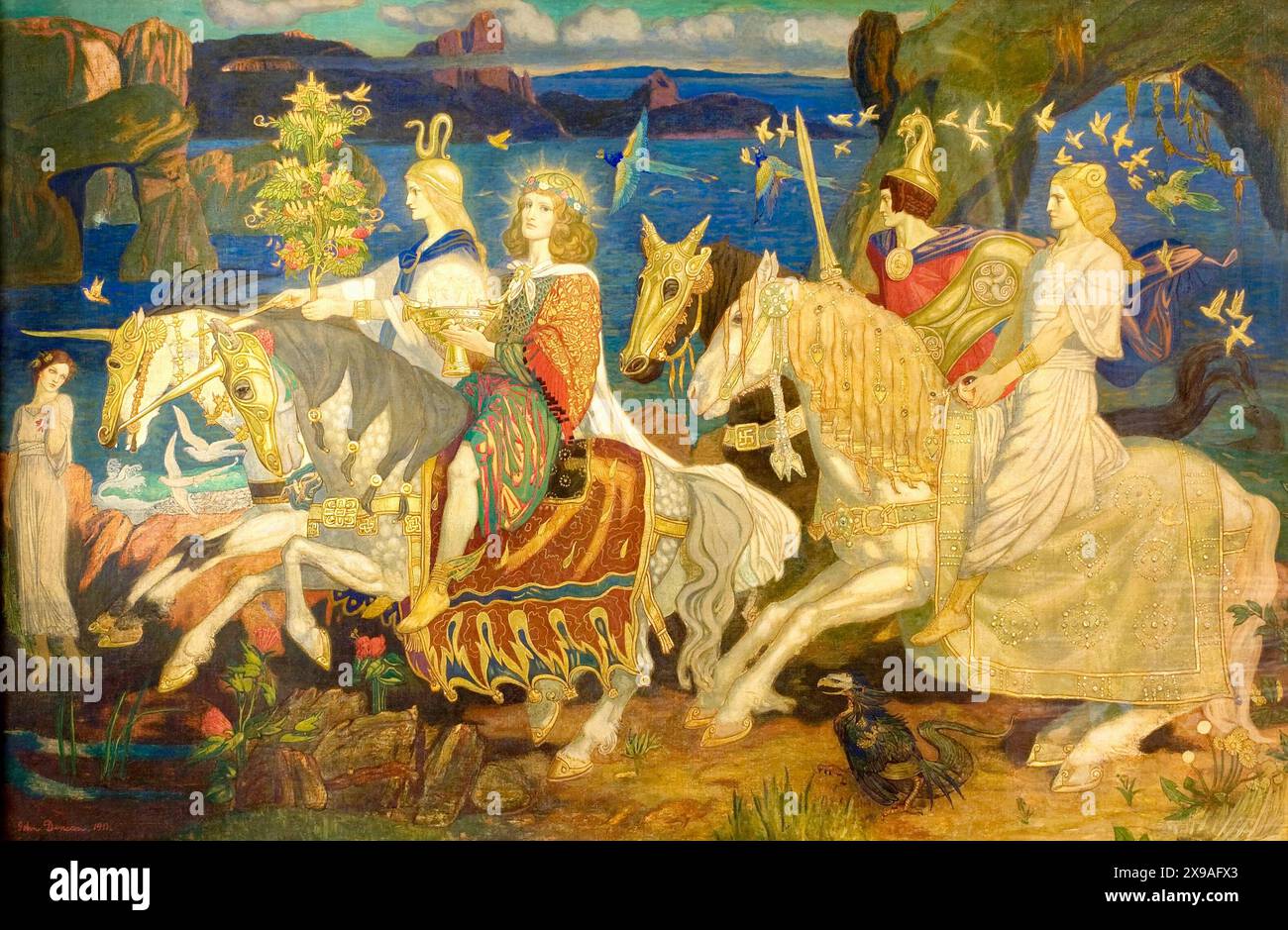 John Duncan - cavaliers du Sidhe - 1911 Banque D'Images