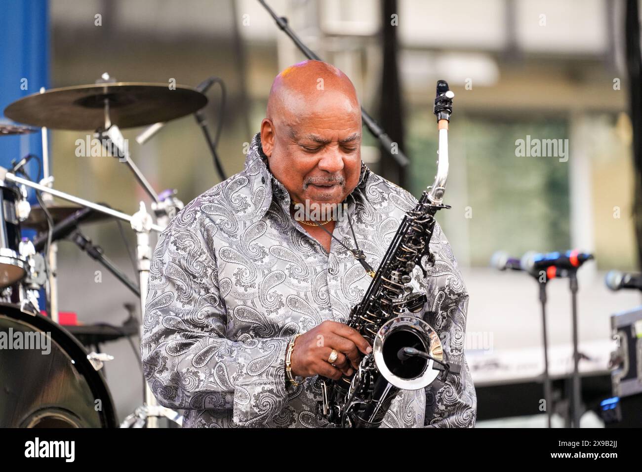 Gerald Albright, légende du jazz, en concert Banque D'Images