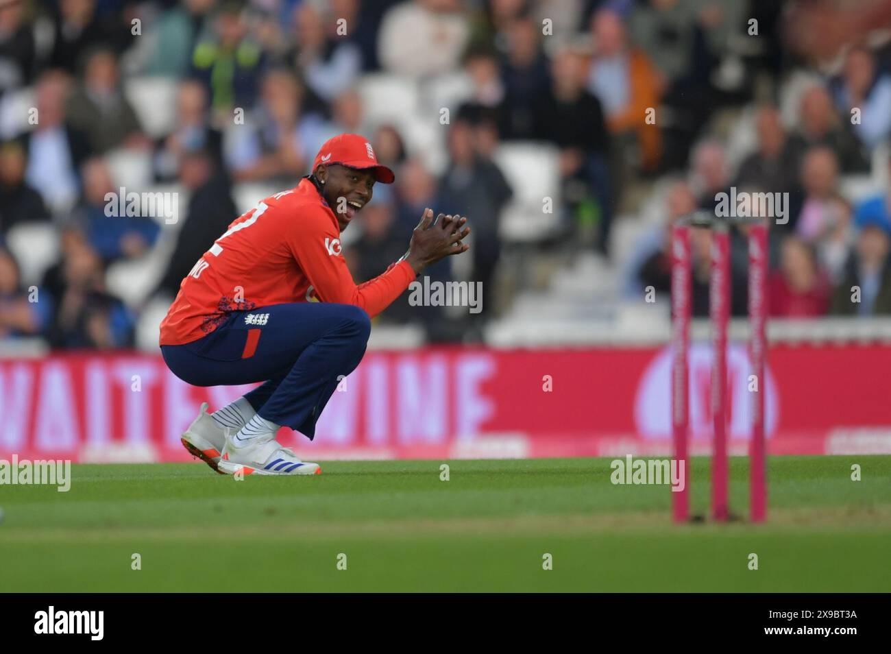 Londres, Angleterre. 30 mai 2024. Jofra Archer lors du quatrième Vitality T20 International entre les hommes d'Angleterre et les hommes du Pakistan au Kia Oval. Kyle Andrews/Alamy Live News. Banque D'Images