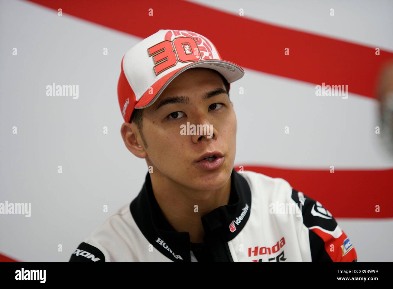 Barberino Di Mugello, Italie. 30 mai 2024. Foto Costanza Benvenuti/LaPresse 30.05.2024 Sport-Motociclismo - Motomondiale 2024 - GRAN PREMIO D'ITALIA BREMBO - Autodromo Internazionale del Mugello - Conferenza stampa piloti nella foto: Takaaki Nakagami - Honda photo Costanza Benvenuti/LaPresse 2024 30 mai Sport - Moto - Motomondiale 2024 - GRAN PREMIO D'ITALIA brembo - Autodromo Internazionale del Mugello - Conférence de presse avec les pilotes dans la photo : Takaaki Nakagami - Honda crédit : LaPresse/Alamy Live News Banque D'Images