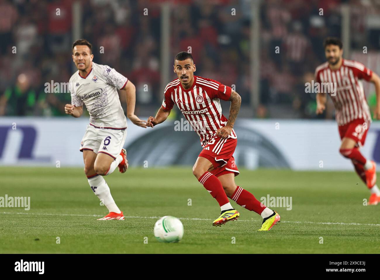 Athènes, Grèce. 29 mai 2024. Chiquinho (Olympiacos) Football/Football : UEFA Europa Conference League finale 2024 Athènes match entre l'Olympiacos FC 1-0 ACF Fiorentina à l'AEK Arena d'Athènes, Grèce . Crédit : Mutsu Kawamori/AFLO/Alamy Live News Banque D'Images