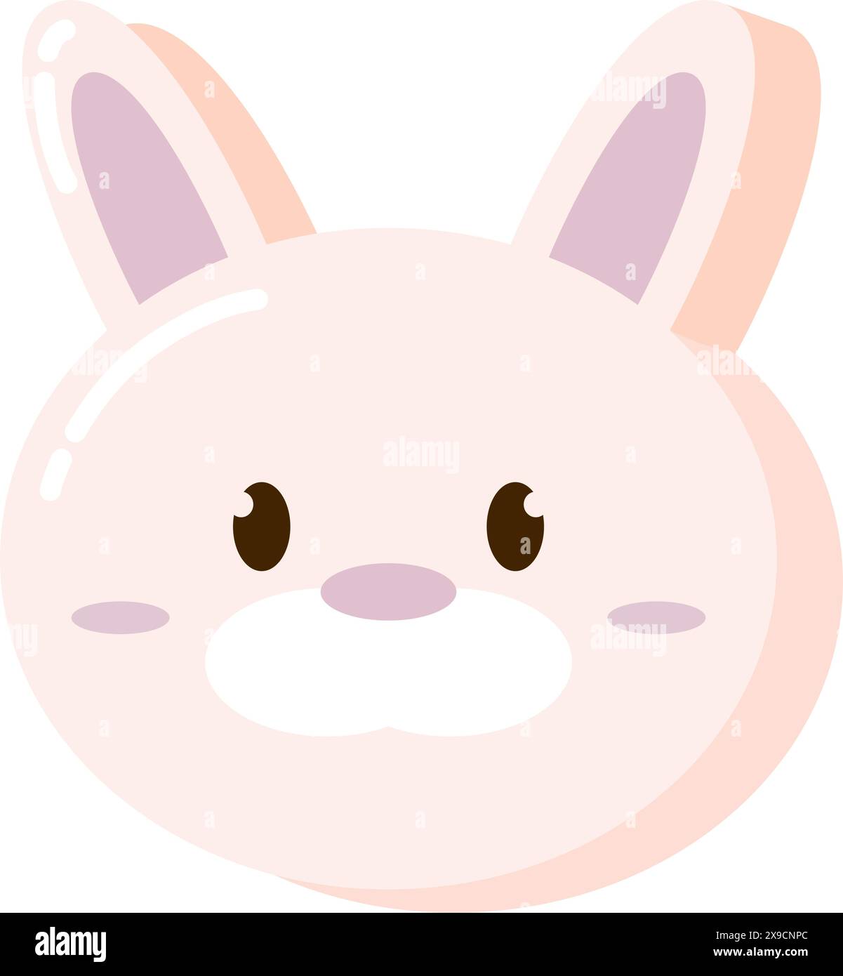 Vecteur de personnage animal de lapin mignon kawaii Illustration de Vecteur
