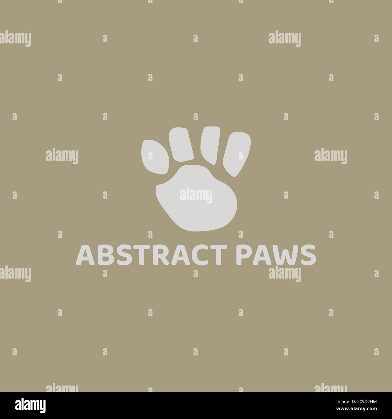 Joli logo abstrait de patte d'animal. Illustration de Vecteur