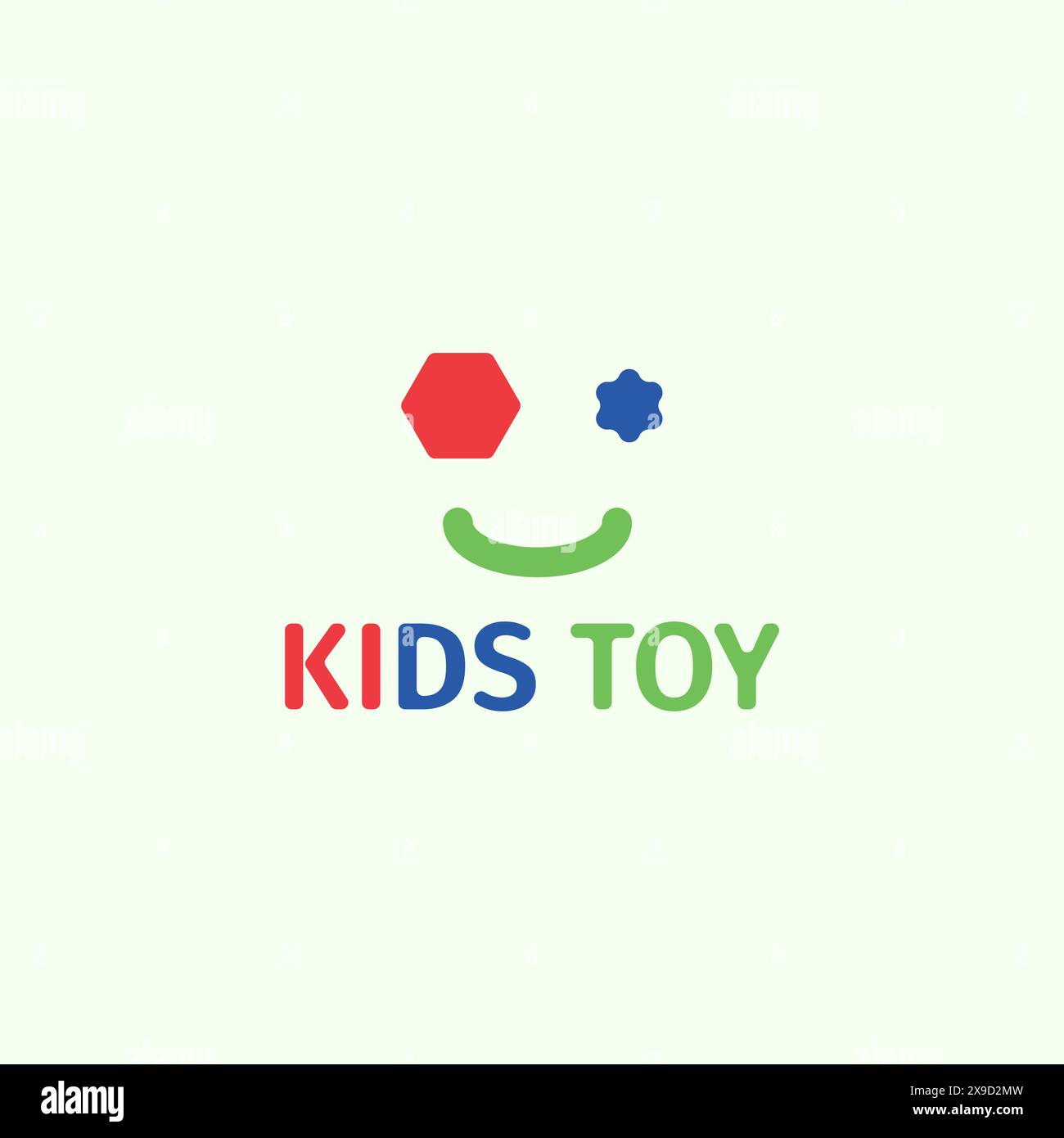 Logo de plusieurs formes colorées adaptées à une entreprise de jouets pour enfants. Illustration de Vecteur