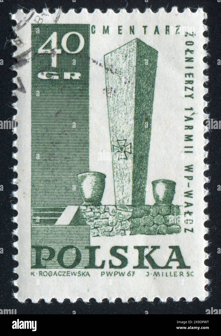 POLOGNE - VERS 1967 : timbre imprimé par la Pologne, montre Westerplatte (Walcz), vers 1967 Banque D'Images