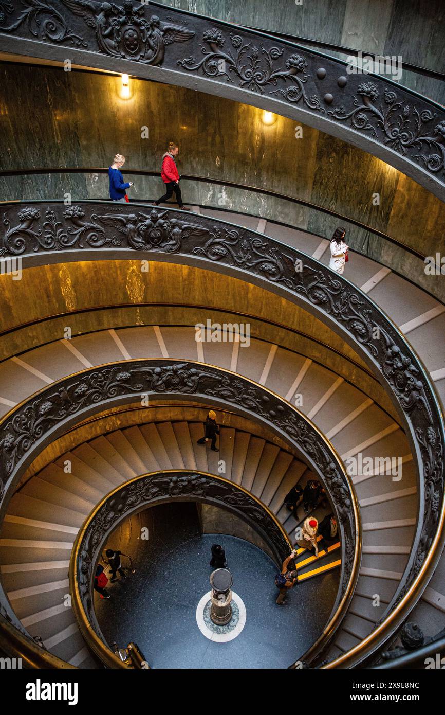 Escalier Cité du Vatican, Rome, Italie Banque D'Images