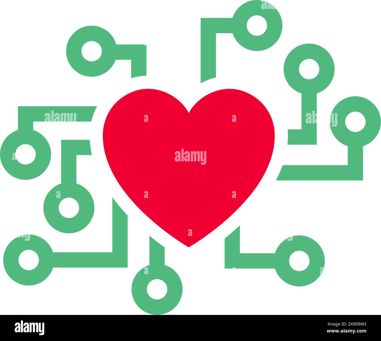 Icône de coeur ou symbole de Saint-Valentin, signe de vacances Illustration de Vecteur