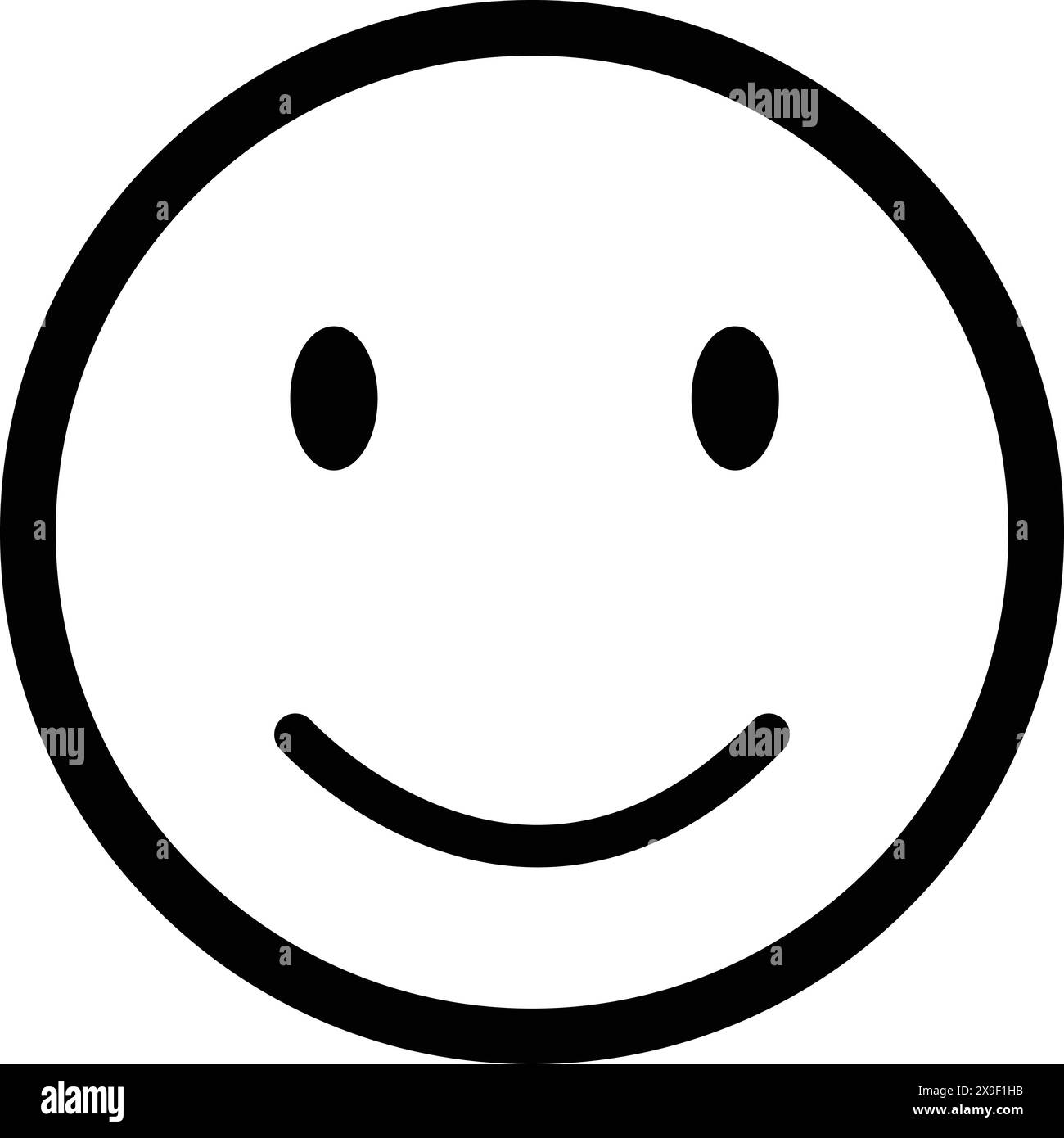 Sourire Emoji, icône sourire, visage heureux, icônes de visage souriant, contour Emoji noir Illustration de Vecteur