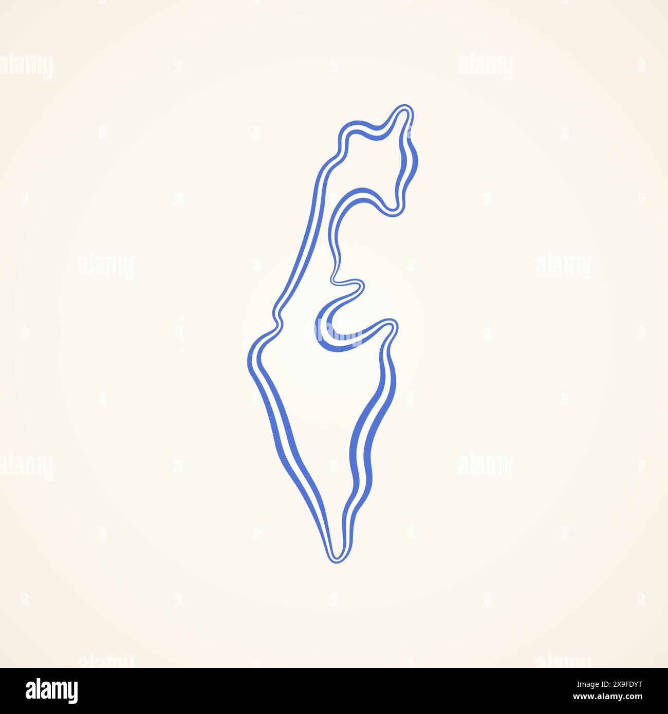 Plan d'Israël marqué avec ruban en couleurs du drapeau. Illustration de Vecteur