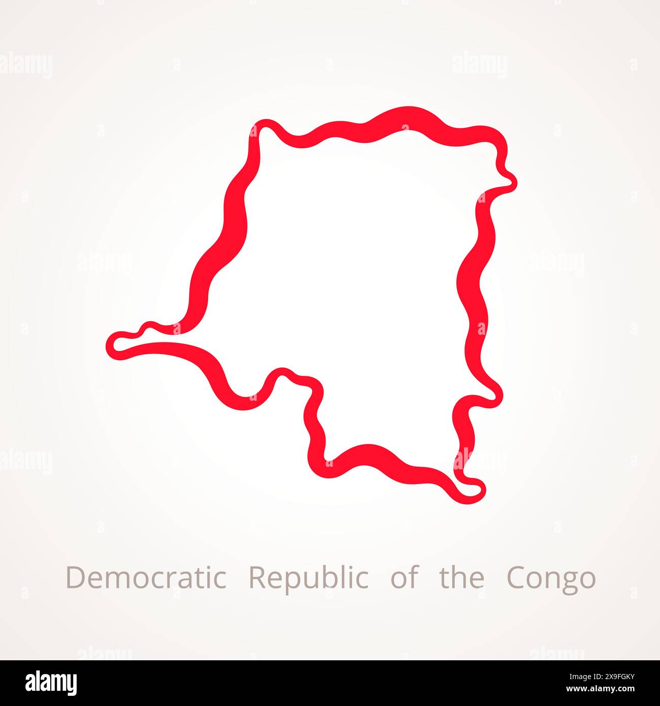 Plan de la République démocratique du Congo marqué d'une ligne rouge. Illustration de Vecteur Plan de la République démocratique du Congo marqué d'une ligne rouge. Illustration de Vecteur
