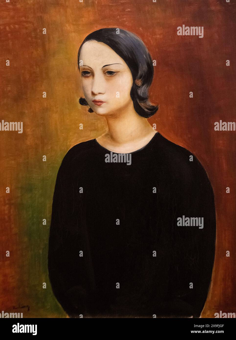 Moise Kisling : 'femme en robe noire' (1928) Banque D'Images