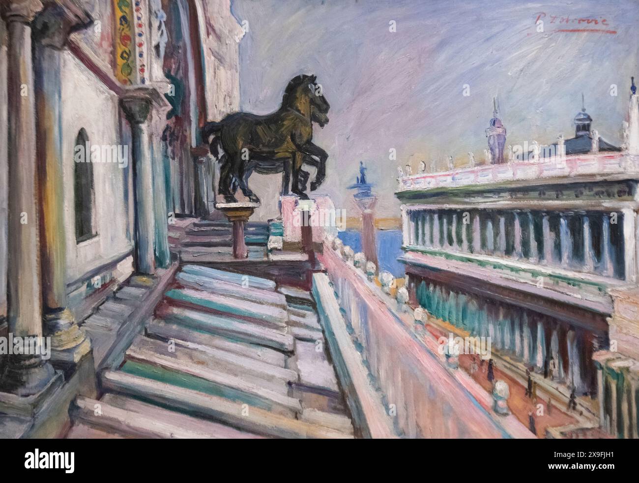 Petar Dobrovic : 'chevaux sur la cathédrale Saint-Marc de Venise' (1938) Banque D'Images