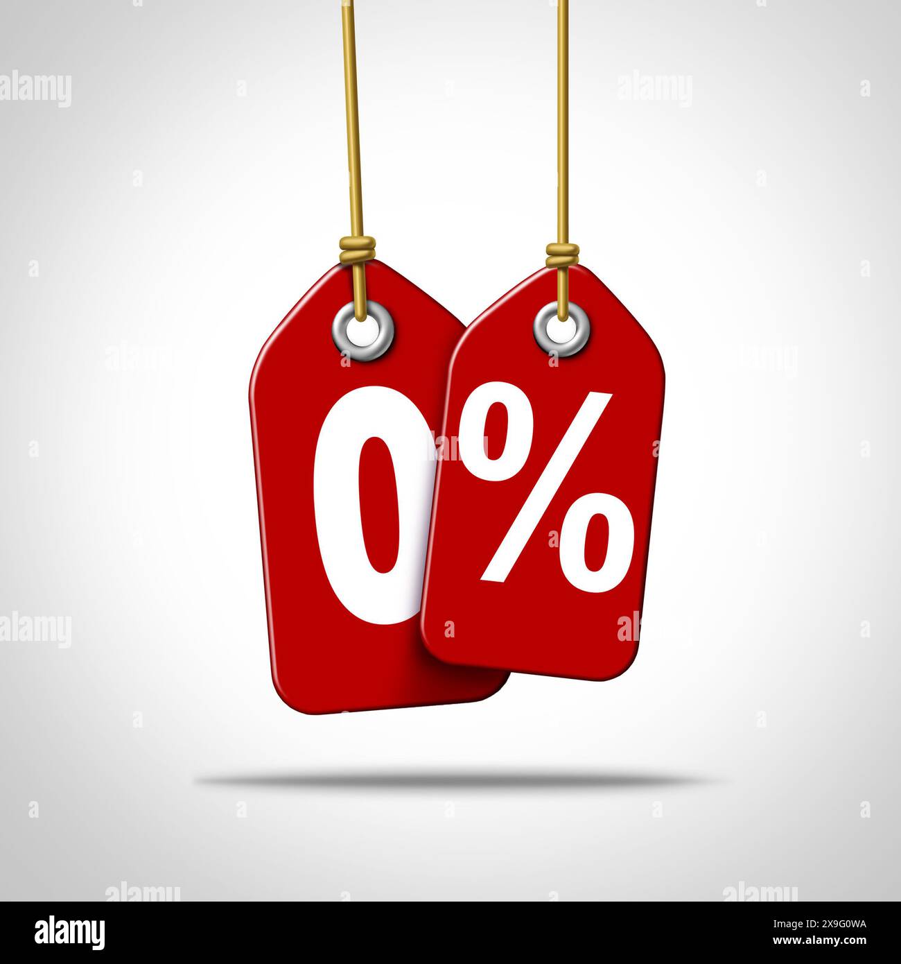 Taux d'intérêt de 0 % et financement de 0 % ou aucun acompte ou aucun symbole de financement à l'acompte comme promotion marketing et commerciale pour une vente de prêts a Banque D'Images