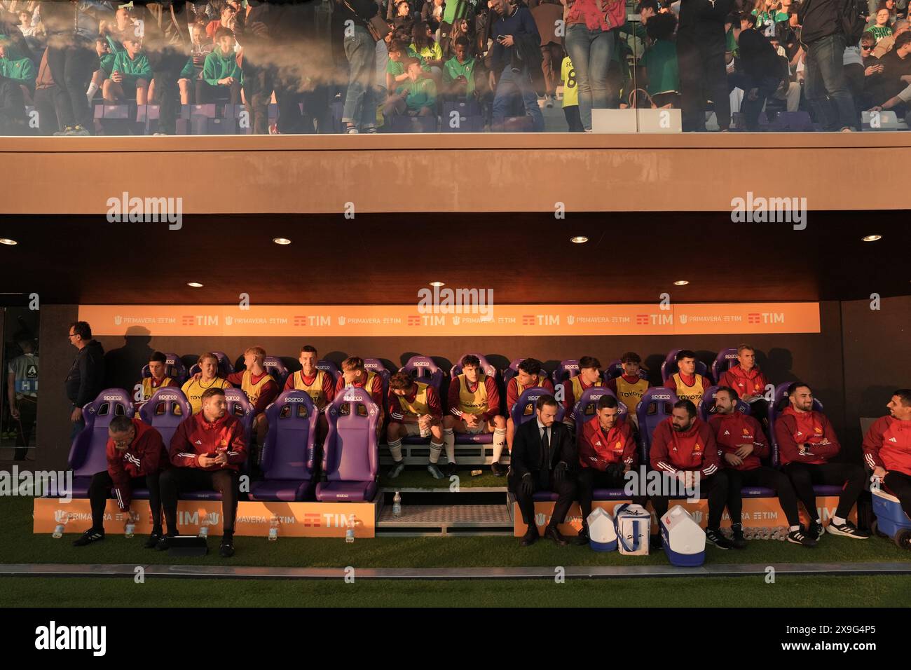 Firenze, Italie. 31 mai 2024. Le banc de Roma lors de la finale du championnat italien de football Primavera Tim Cup 2023/2024 entre Sassuolo et Roma au Viola Park, Firenze nord de l'Italie, vendredi 31 mai 2024. Sport - Soccer - (photo Massimo Paolone/LaPresse) crédit : LaPresse/Alamy Live News Banque D'Images