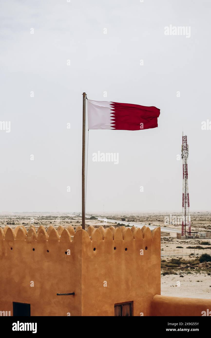 Fort Al Zubara, une forteresse militaire qatarienne historique construite sous la supervision du cheikh Abdullah bin Jassim Al Thani en 1938 Banque D'Images