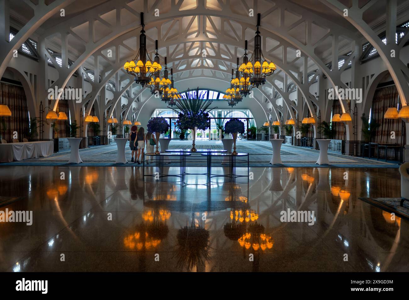 L'emblématique hôtel colonial Fullerton est situé sur le front de mer du centre-ville de Singapour Banque D'Images