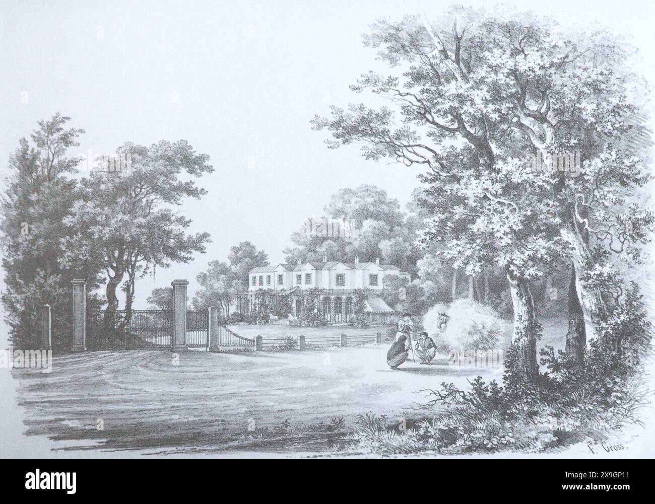 Livadia en Crimée. Gravure de Friedrich Gross du XIXe siècle. Banque D'Images