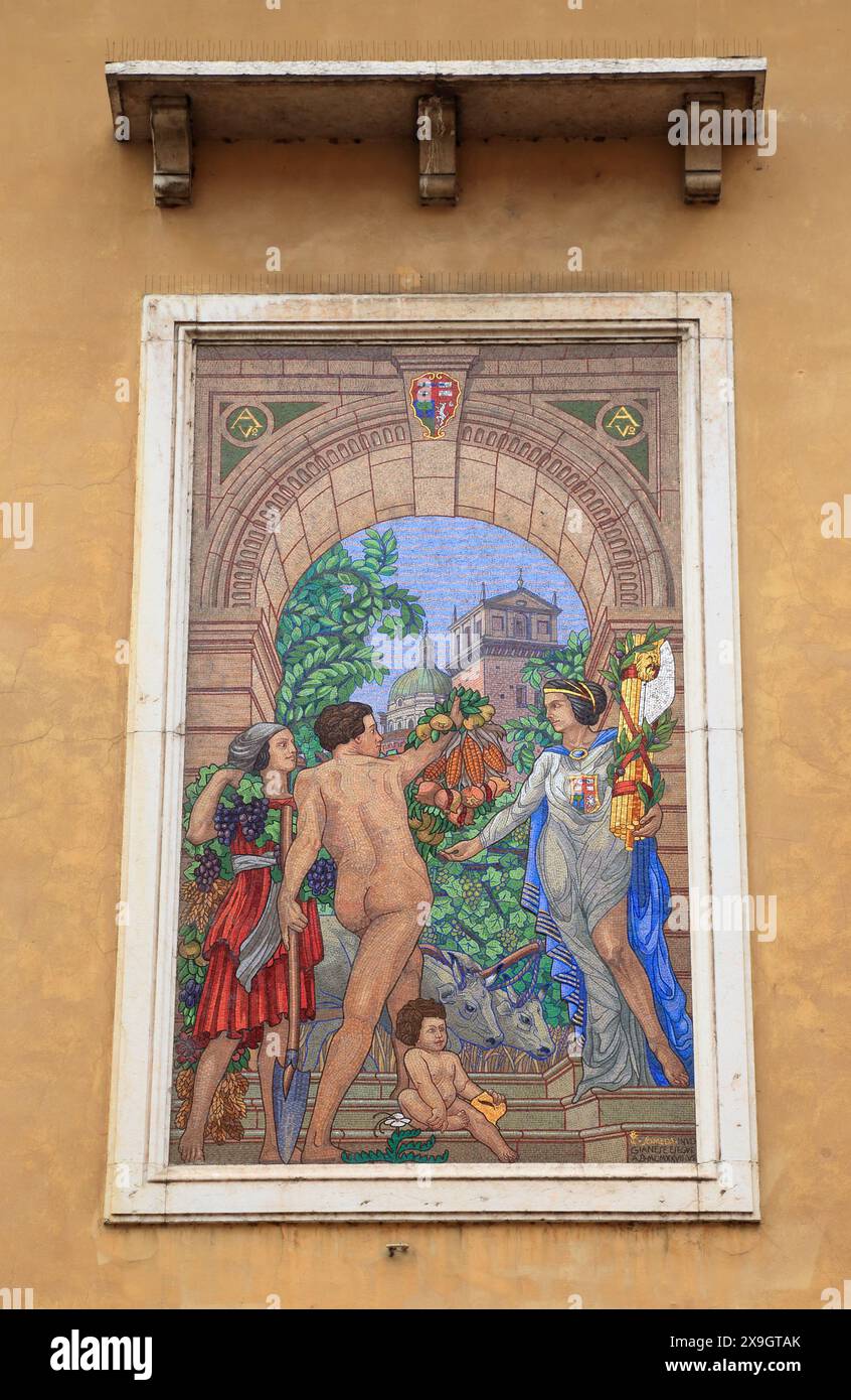 Mosaïque art décoration murale, Mantoue, Mantoue Italie. Someda de Marco Carlo, 1927 Banque D'Images