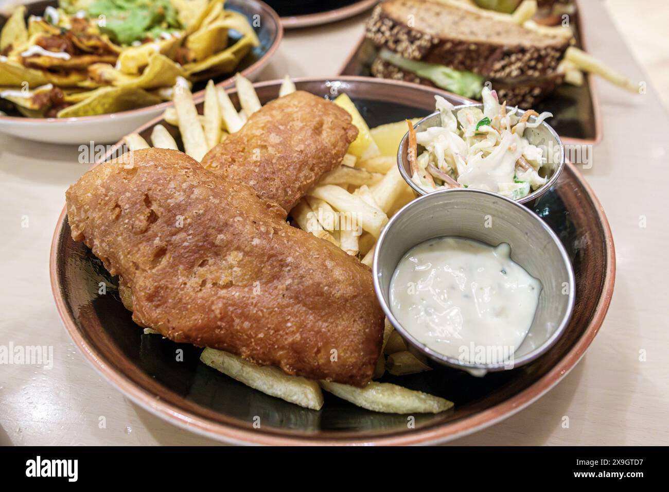 Costa Maya Mexique, Port de croisière, navire Norwegian Joy Cruise Line, itinéraire de 7 jours de la mer des Caraïbes, à bord de l'intérieur, le bar local & Grill restaurant, fi Banque D'Images