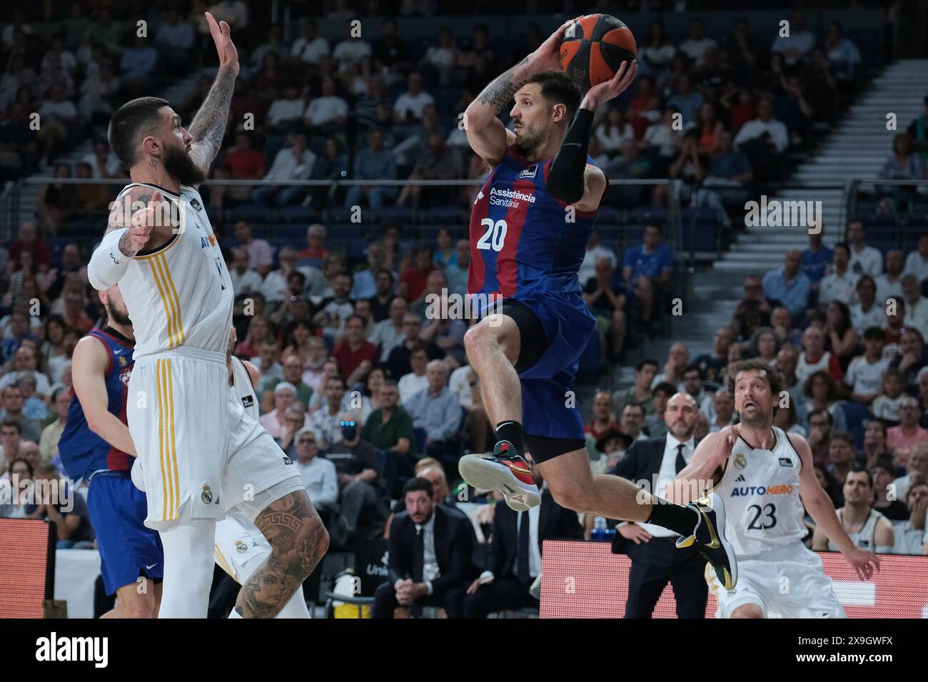 Laprovittola Nicolas du FC Barcelone lors du match de demi-finale de la Ligue espagnole Liga ACB 2ª, entre le Real Madrid et le FC Barcelone à Wizink le 31 mai Banque D'Images