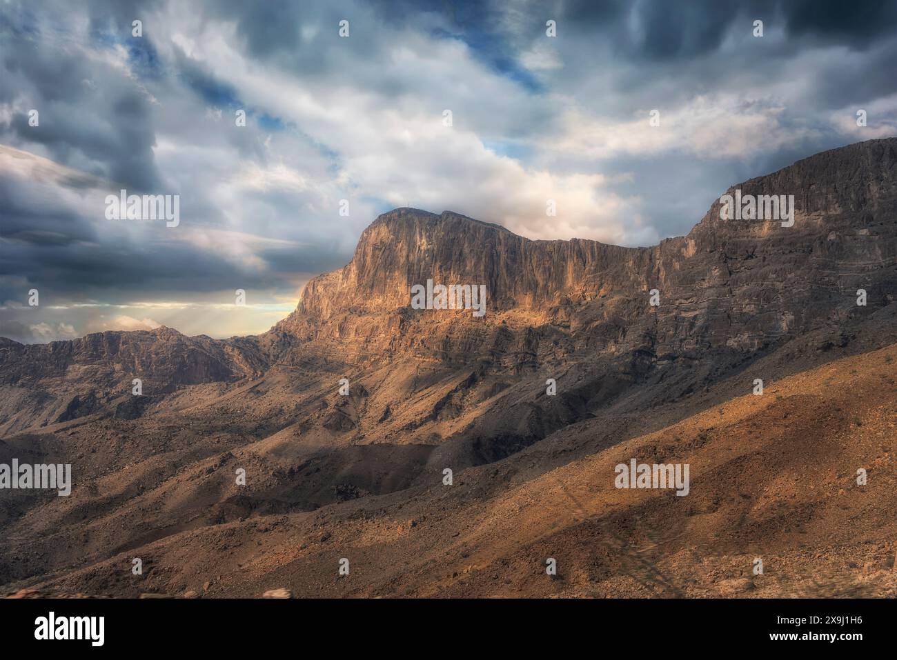 Beaux paysages de Jebel Shams Oman. La saison d'hiver à Jebel cache le temps de neige. Banque D'Images