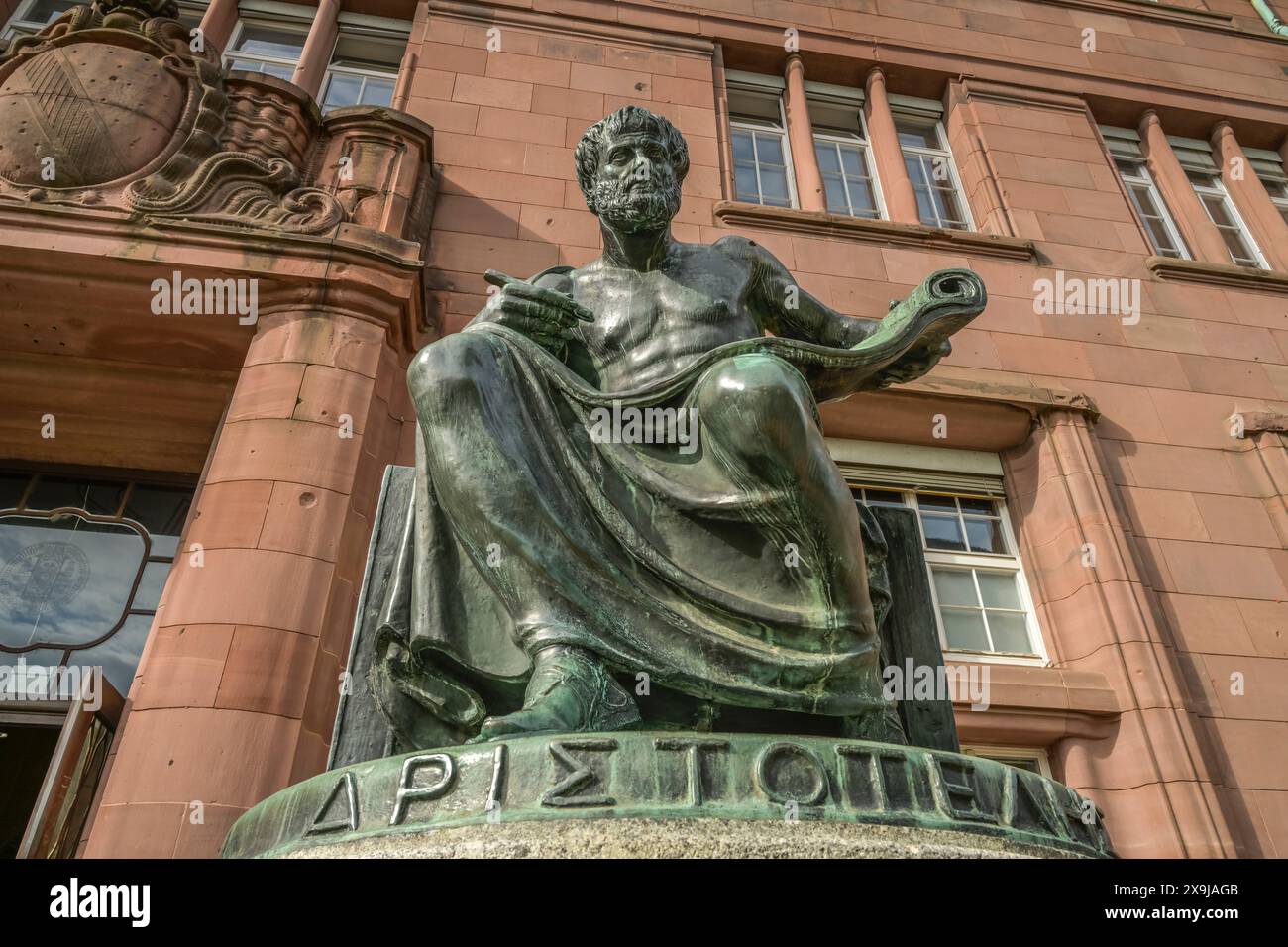 Aristoteles, Statue, Eingang Kolleggebäude I, Platz der Universität, Albert-Ludwigs-Universität, Freiburg im Breisgau, Bade-Württemberg, Allemagne Banque D'Images