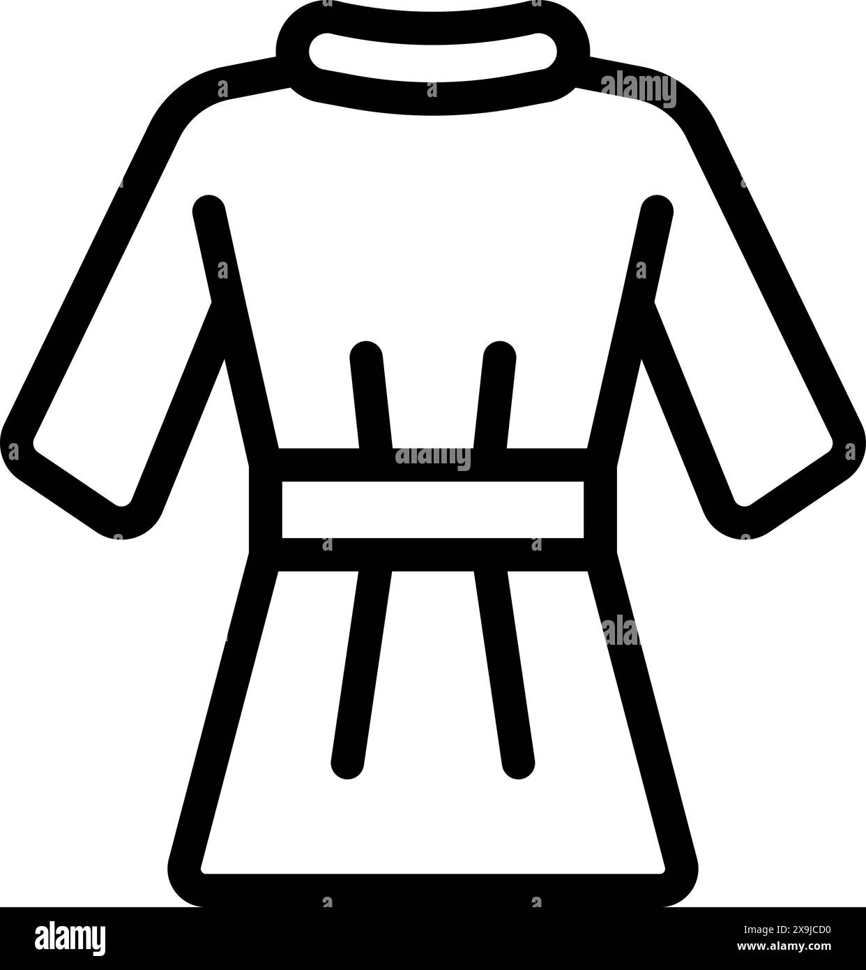 Illustration vectorielle en noir et blanc d'un kimono japonais traditionnel Illustration de Vecteur