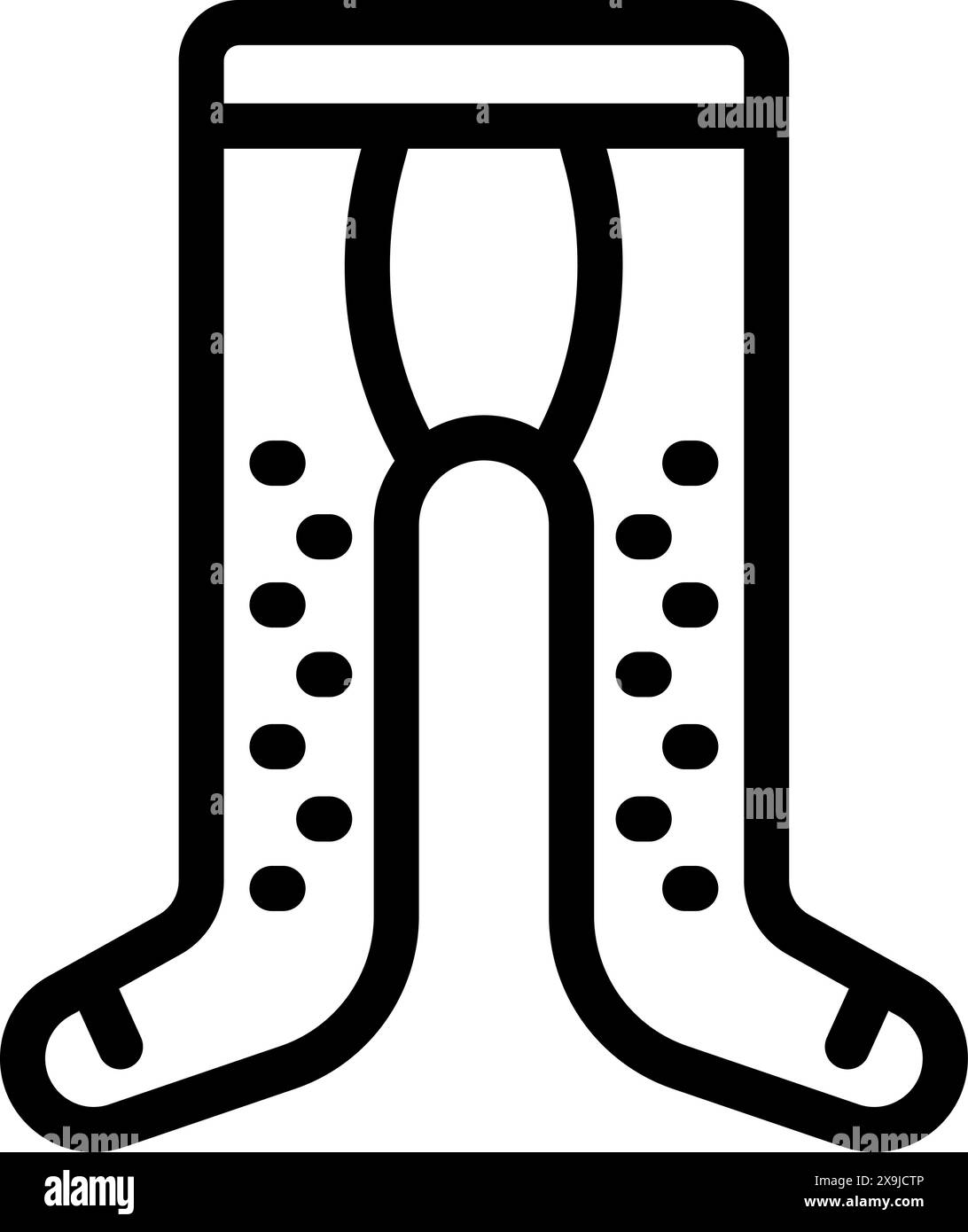 Icône de genouillère orthopédique pour le soutien de l'équipement médical, les soins de santé et la récupération des blessures. Illustration vectorielle de simplification en noir et blanc pour la réhabilitation et la protection réglable Illustration de Vecteur