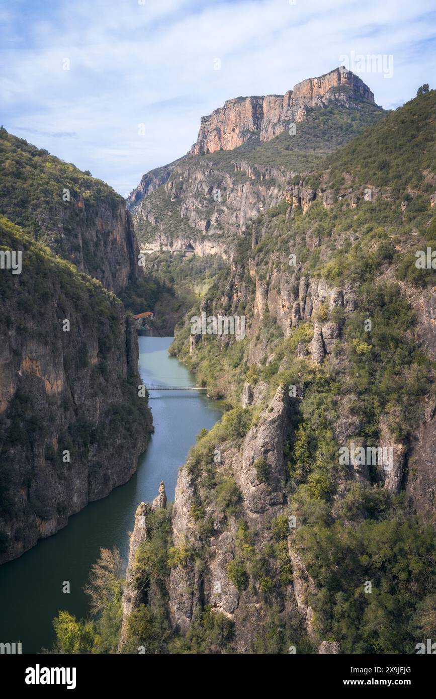 Vue aérienne des gorges de Congost de Mu en Catalogne Banque D'Images