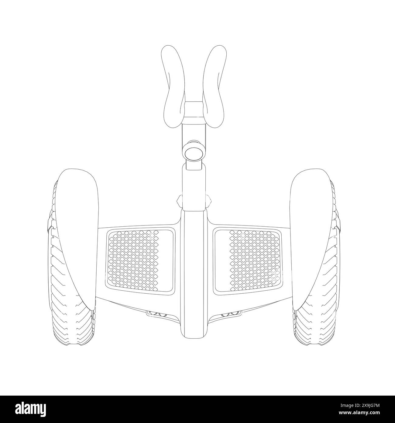 Contour Gyroscooter mini illustration vectorielle segway. Cartoon isolé individuel de transport de segway électrique intelligent, véhicule écologique moderne avec batterie et TW Illustration de Vecteur